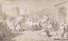 FRANCESCO PODESTI, Triumph of a Roman Emperor, pen and wash
